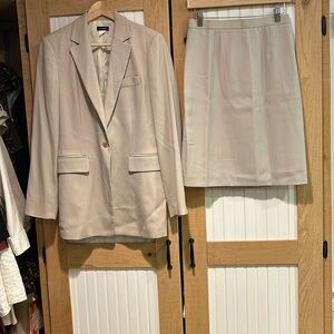 J. Crew Women's Cream Blazer and Skirt Set